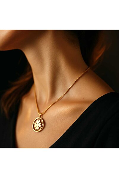 cherie handmade Altın Renk Dört Yapraklı Yonca Kolye & Bileklik Seti - Nazar ...