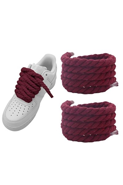 Wanty Rope Laces 120 cm, Cotton, Transparent Tip, Clear Texture, Wine Red