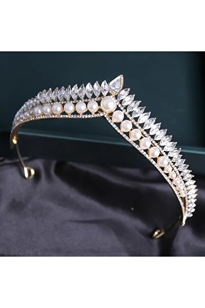 GlassySKY (Coran) Coroană de piatră cu perle Nuntă Mireasă Henna Logodna Zi d...