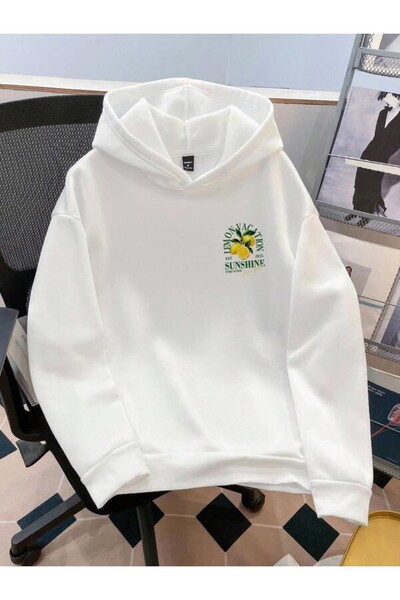 LAVİTTA Lemon Sunshine Written Printed Unisex Oversized Hooded Hoodie