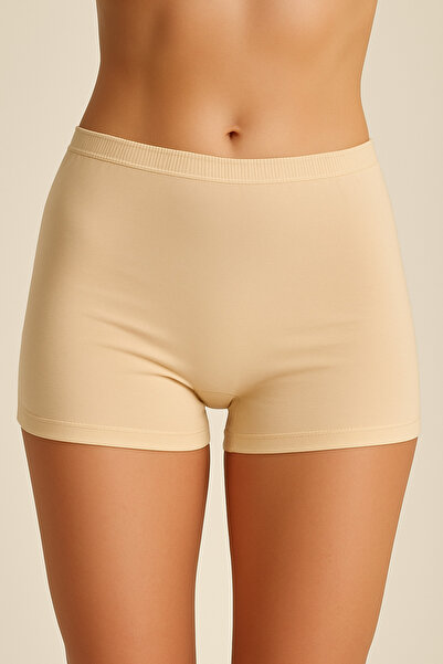 naymanlife Women's Boxer Panties 6-Piece Underwear Cotton L Stretch Fabric High Waist (Black White Skin All Colors 2 Pieces)