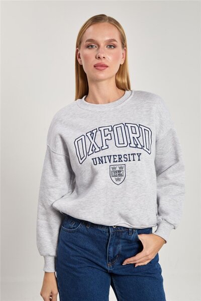 BARRELS AND OIL سويت شيرت أكسفورد مطبوع للسيدات - كار ميلانج