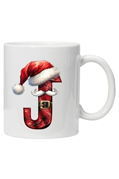 CRD PRINT Cană personalizată cu imprimeu de iarnă „inițiala J”, model 3, cera...