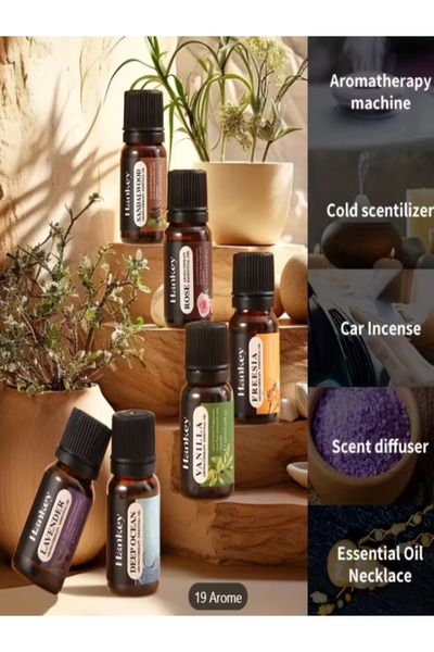 HANKEY Set of 8 Essential Oils 10ml for Aromatherapy – Gift with Mixed Fragrances