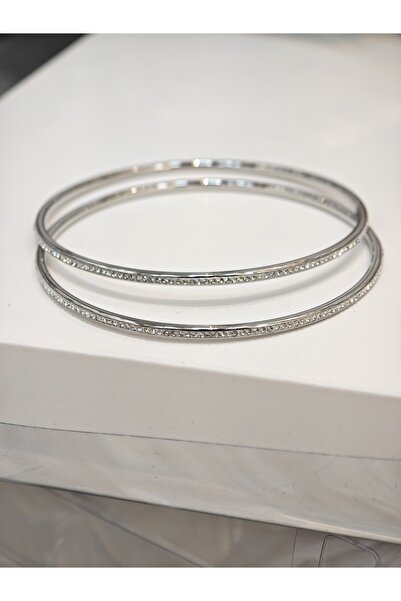 Bluw Jewelry 2'Lİ Çelik Ajda Bilezik Taşlı 65MM 6.5