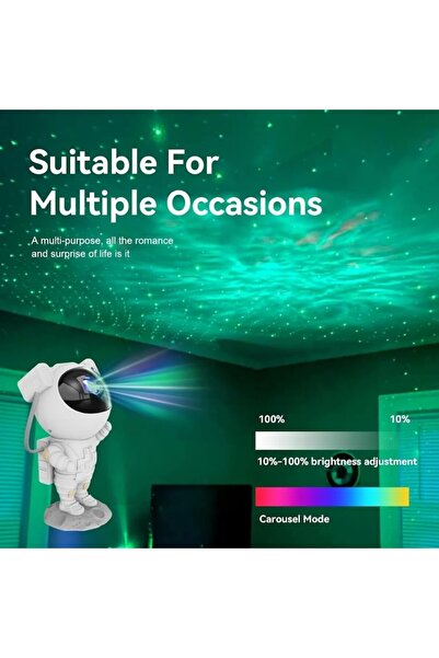 stuffix Astronaut Constellation Star & Galaxy Projector - Rotating Ceiling with Remote and Timer