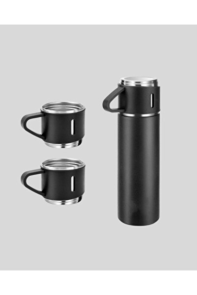 ZERO LAND Lvsqvr Stainless Steel 500 ml Thermos Set – 8 Hours Heat Retention, Vacuum Insulated, Leakproof (205352) and Stone