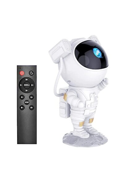 stuffix LED Astronaut Star Projector Children's Night Light, 360° Adjustable, White