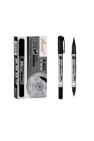 XIAOYA Marker CD Permanent Negru cu Doua Capete