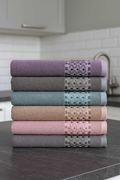 Mela Home Set de 6 prosoape de bucătărie cu model tricotat 30*50 cm - Prosop pentru mâini și față - Prosop pentru uscare bumbac 100%