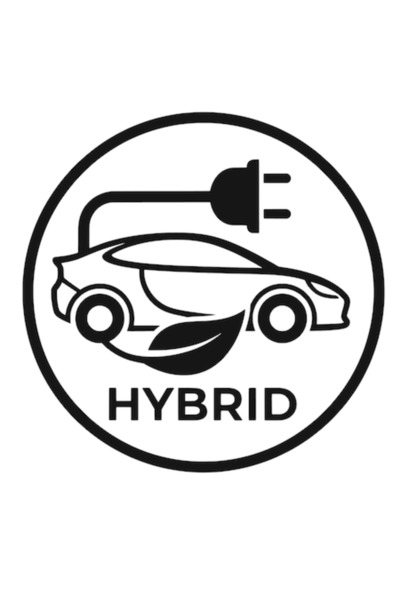 Oracal Decorative car sticker, waterproof and sun-resistant, Hybrid Car, 18cm, black