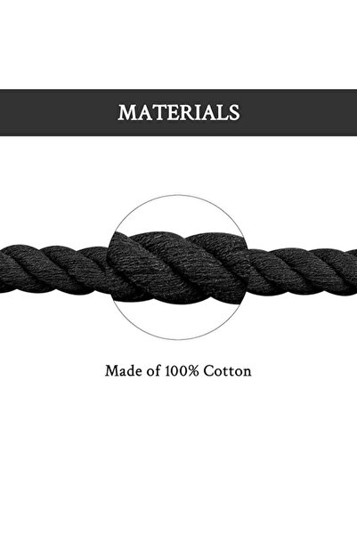 Wanty Șireturi din frânghie 140 cm, bumbac, vârf transparent, textură transparentă, negru