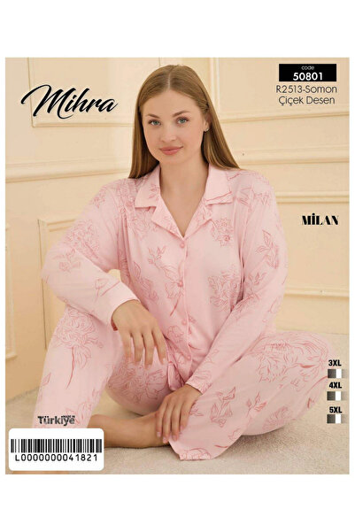 ALFA AKSESUAR 03 50801 Women's Buttoned Oversized Pajama Set