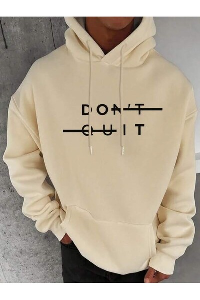 LAVİTTA Don’T Quit Motivational Written Unisex Hooded Sweatshirt