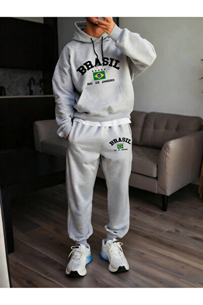 LAVİTTA Brazil Printed Unisex Tracksuit – Gray