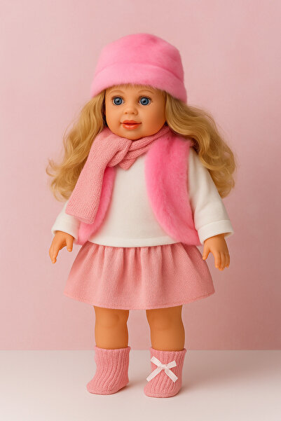 OEM Pretty Girl doll 35 cm, pink winter outfit, premium gift for children 18m+