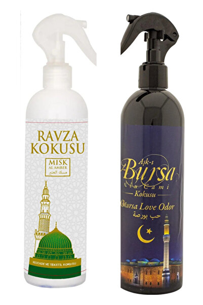 JUIWI 2li Set Alkolsüz Ravza & Bursa Ulu Cami Kokusu Sprey Seccade Oda Kumaş ...
