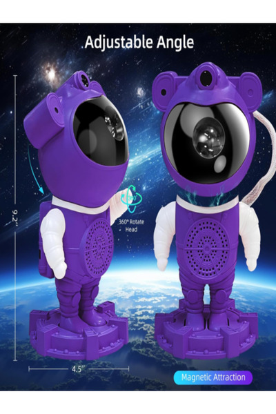 OEM Astronaut Galaxy Projector, Bluetooth, White Noise, 360°, Remote Control – Purple