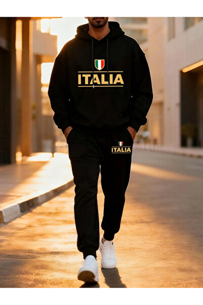 LAVİTTA Italia Printed Hooded Unisex Tracksuit Set