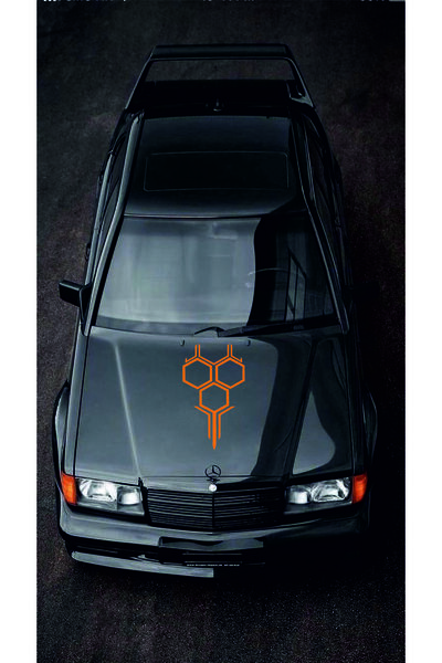 sticker Front Hood Honeycomb 50X30 cm Sticker Compatible with All Vehicles