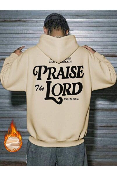 LAVİTTA Praise the Lord Written Printed Unisex Oversized Hooded Hoodie