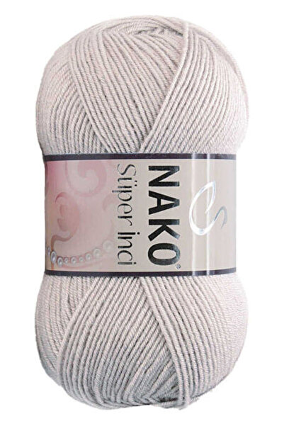 NAKO Super Pearl 25% Wool Hand Knitting Yarn 3079 Pinkish Grey