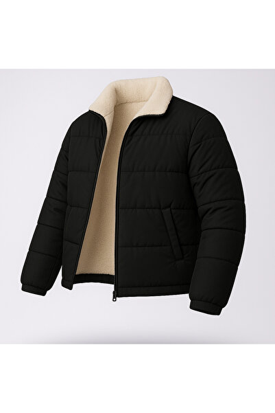 FASHION Erkek Çift Taraflı Giyilebilir İçi Kürklü Şişme Mont