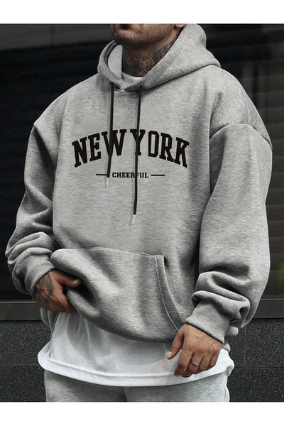 LAVİTTA New York Cheerful Printed Hooded Sweatshirt