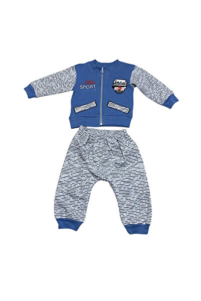 OEM Athletic Sport children's set with hoodie and pants with linear print