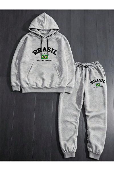 LAVİTTA Brazil Printed Unisex Tracksuit – Gray