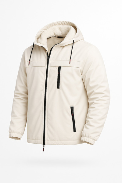 FASHION Men's Fur Lined Detachable K Hooded Waterproof Men's Coat Jacket Coat