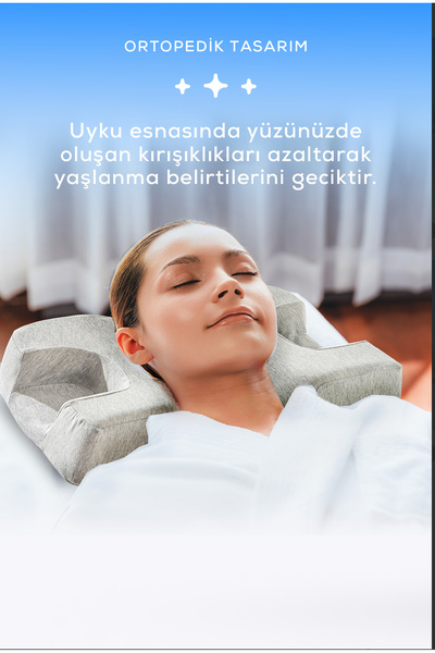 PUFYMAX Beauty Pillow, Visco Orthopedic Anti-Wrinkle Neck Support Pillow, Botox Pillow