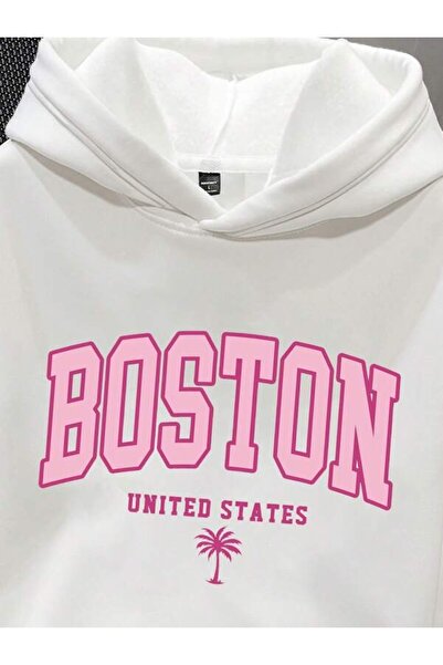 LAVİTTA Boston United States Written Hooded Sweatshirt