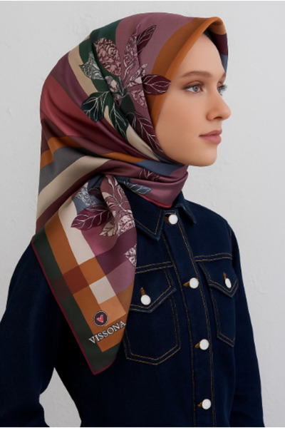 Vissona Tivil Silk Scarf 50127 - 51262 Floral Pattern