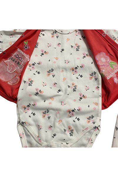 OEM 3-piece children's set - floral bodysuit, embroidered vest and matching pants