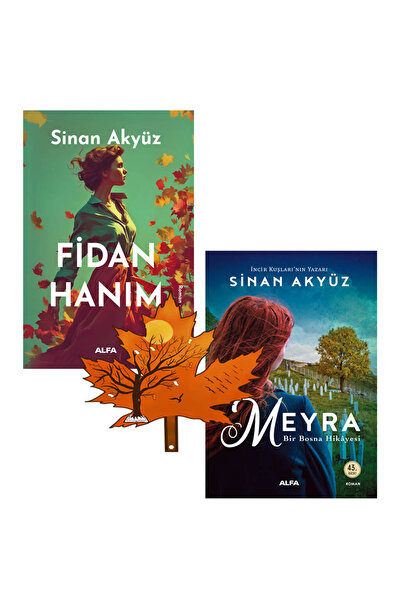 Alfa Yayınları Sinan Akyüz - Fidan Hanım - Meyra - Bir Bosna Hikayesi -2 kitap yanında yaprak ayraç