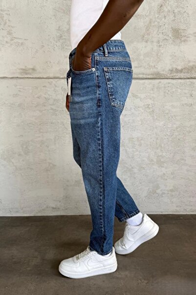 MADZEYMODA Men's Boyfriend Fit Blue Denim Jean Pants Ke-963