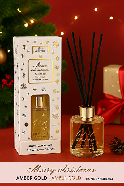 COLLECTİON Difuzor Aromatic Let It Snow Amber Gold 100ml – Set Cadou Crăciun, Premium Home Experience