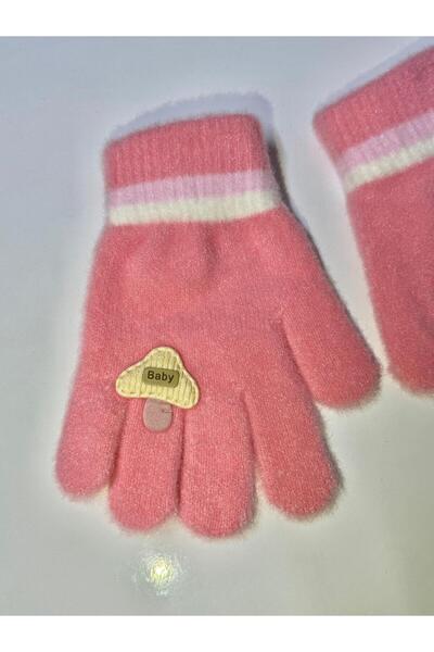 JHTshop Girl's Knitted Jacquard Warm Five-Finger Gloves Cute Hug Bear Embroid...
