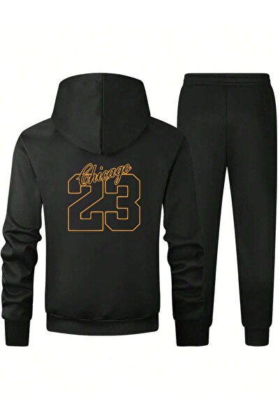 LAVİTTA 25 Embroidery Detailed Unisex Tracksuit Set – Black