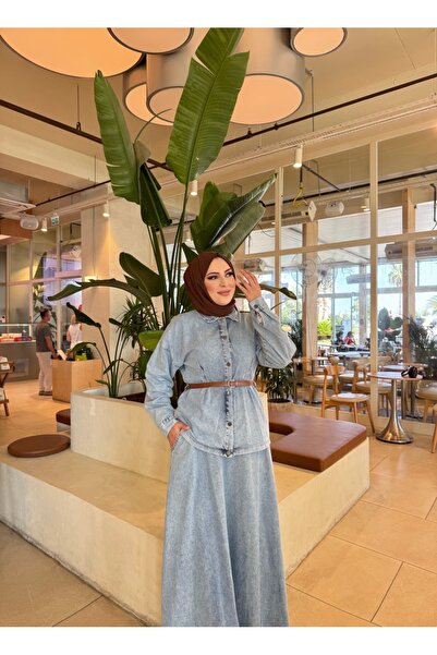 MİREL BUTİK Women's Skirted Denim Suit