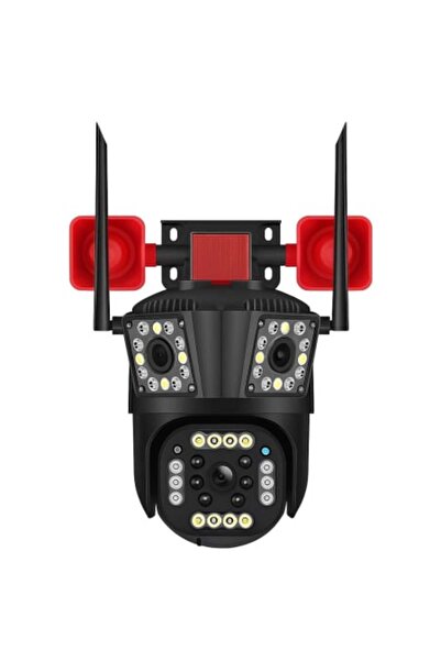 V380 Pro Triple-lens Surveillance Camera, WiFi/4G, 12MP Ultra HD, PTZ 355°, 5X Zoom, Color Night Vision, Two