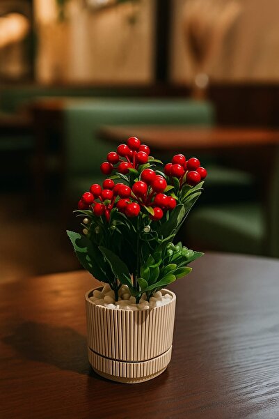 etxShop Kokina Artificial Flower 5 Branches with Dense Leaves Lux Cobalt Table Top Kokina