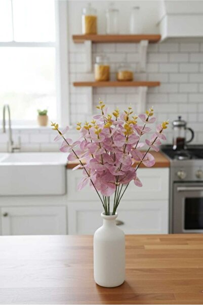 ENRUFLORA Yapay 16 Dallı Lila Rengi Okaliptus Bitkisi 46 Cm Ev Salon Balkon B...
