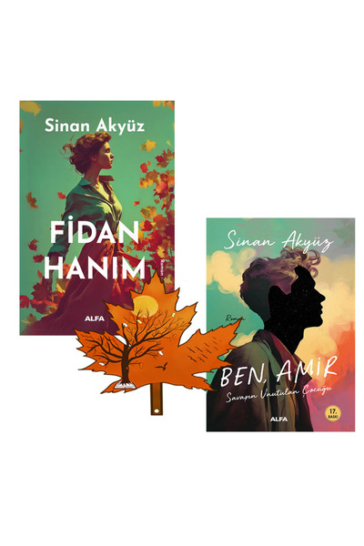 Alfa Yayınları Sinan Akyüz - Fidan Hanım -ve- Ben Amir -2 kitap yanında yaprak ayraç