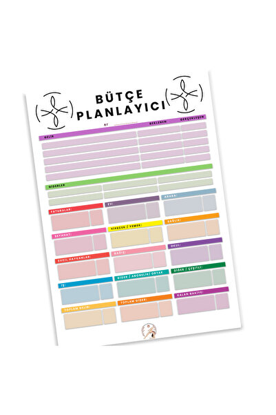 Yoga Hareketleri Aylık Planlayıcı Seti – 6’lı Yoga & Günlük & Haftalık & Yemek & Bütçe Takibi