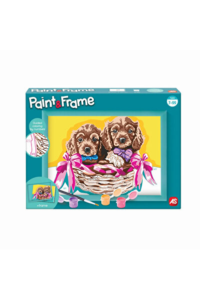 ArtGreco Desen Set de pictură cu căței adorabili, pictat și înrămat (vârste 7...