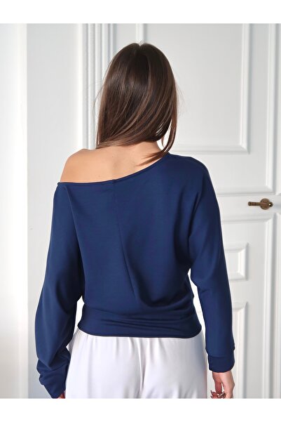 Paw Garage Γυναικεία μπλούζα Riva Modal από ύφασμα με λαιμόκοψη καγιάκ