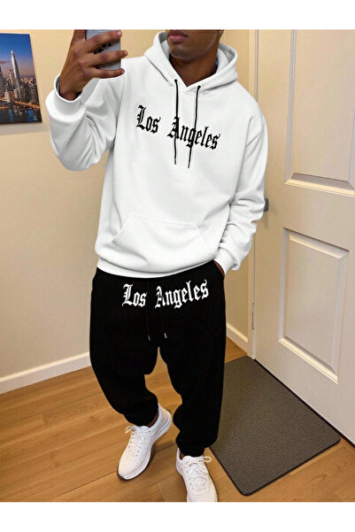 LAVİTTA Los Angeles Written Black Unisex Tracksuit Set