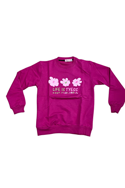 OEM Bluză fucsia din bumbac cu imprimeu floral „Life is Tyess”